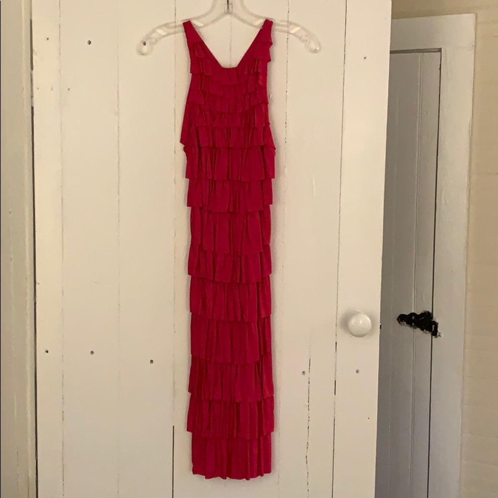 Fuchsia Ruffled Cocktail Dress - Picture 4 of 4